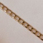 Цепочка для сумки с карабинами алюм 120см 9х14мм плоская золотой