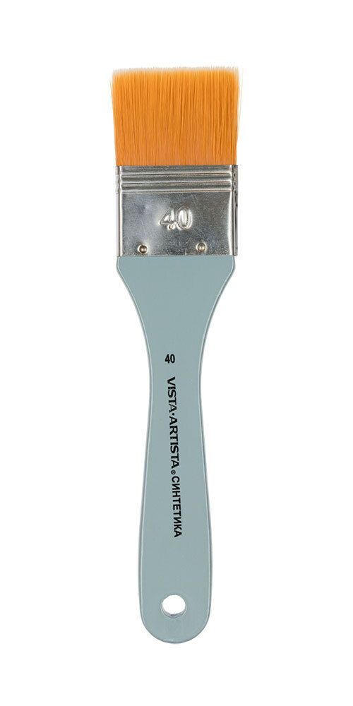 Кисть синтетика №40 флейц, 6 шт, короткая ручка, Vista-Artista 4023F-40