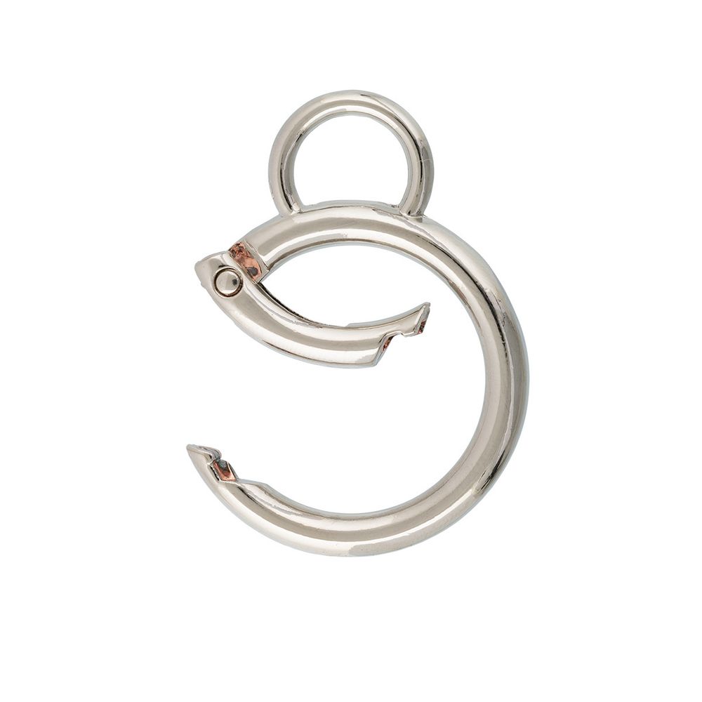 Карабин металл кольцо ⌀25.0 мм (44х35 мм), 10 шт, 04 никель, Gamma GHA-225