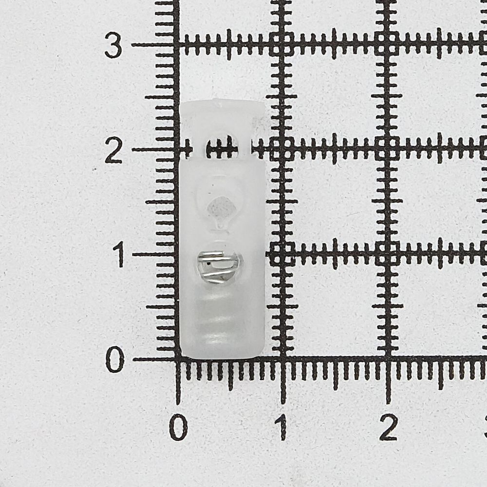 Фиксатор (зажим) для шнура пластик 2 отв., ⌀4.4 мм, 24х8 мм, цилиндр, прозрачный, 200 шт