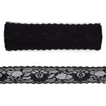Кружево на сетке 33 мм, 5 м, ±4 см, 0623-1175, черный