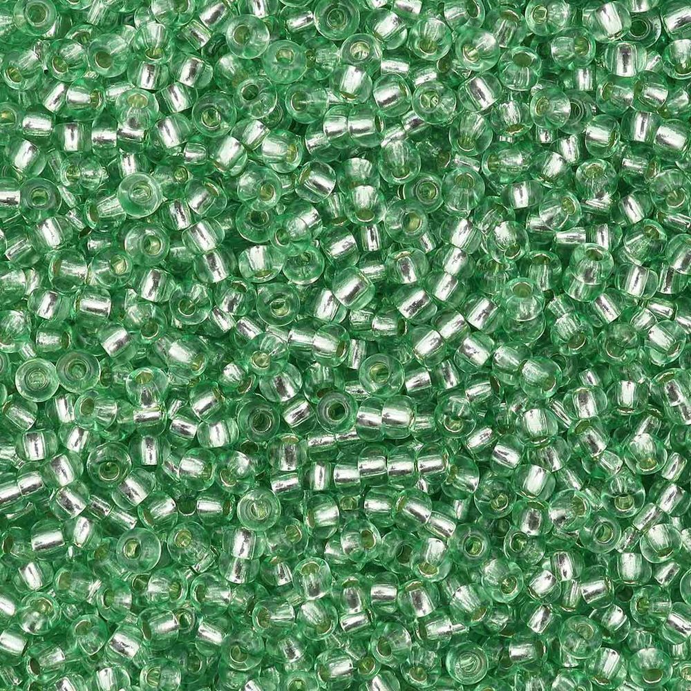 Бисер Preciosa прозрачный с серебр.центром 10/0 (2.3 мм), круг.отв., 50г, (08256)