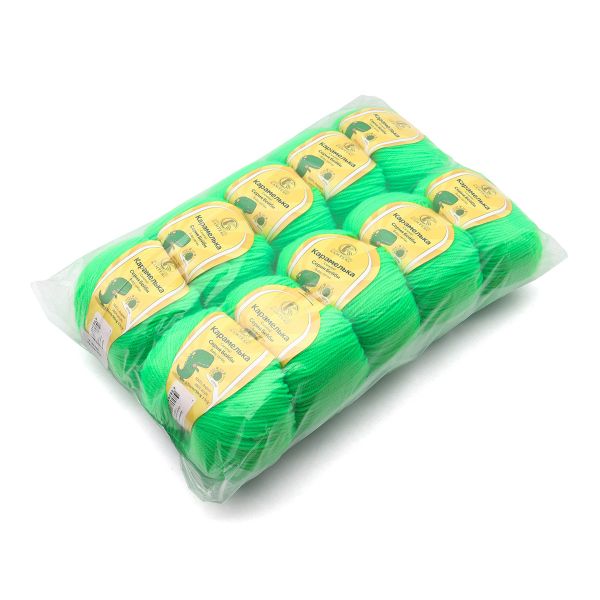 Пряжа Камтекс Карамелька / уп.10 мот. по 50 г, 175 м, 027 незрелый лимон