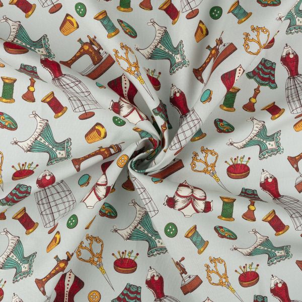 Ткань для пэчворка Peppy Век моды, отрез 50х55 см, 146 г/м², ВМ-13 серый, Peppy