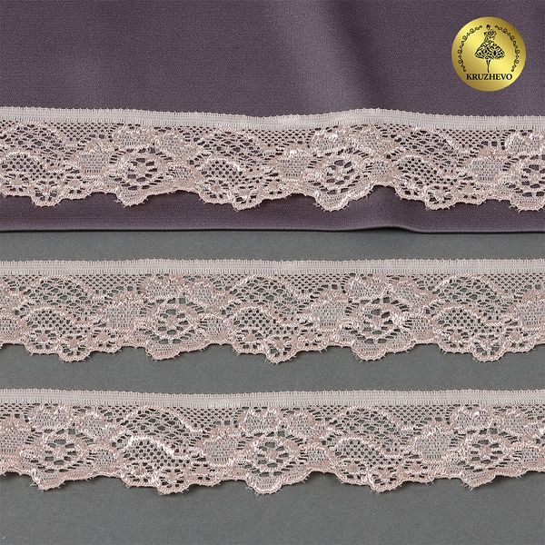 Кружево эластичное (стрейч) 30 мм, L839, цв.S098 капучино уп.50м, Kruzhevo