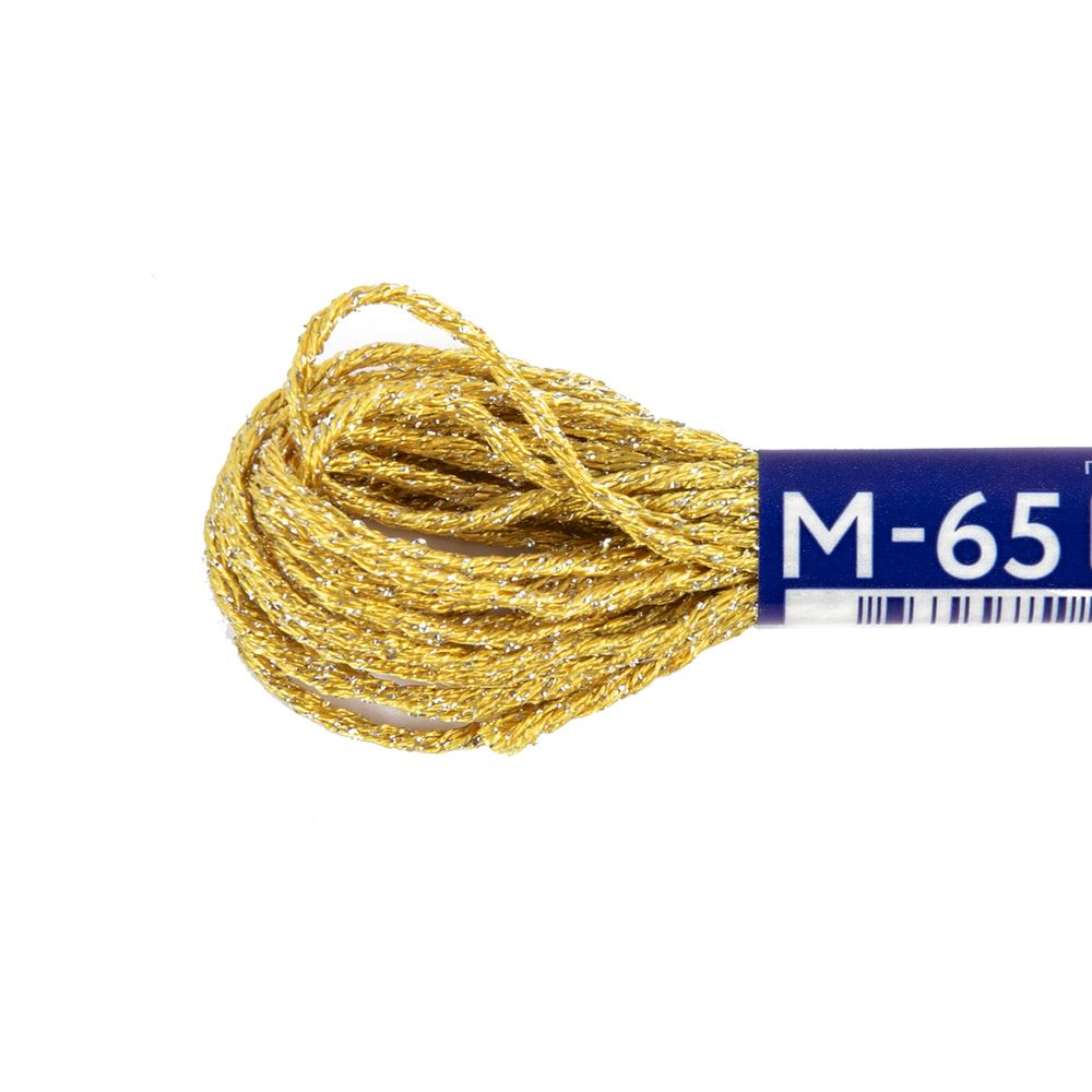 Мулине Gamma металлик NM 12 мотков по 6 метров, M-65 бл.желтый/серебристый, Gamma MOULINE