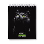 Артбук (Скетчбук), блок черный, жесткая подложка, 120 г/м², 175х200 мм, на гребне 30 л. 2 шт, Нуар 01942, Светоч А307