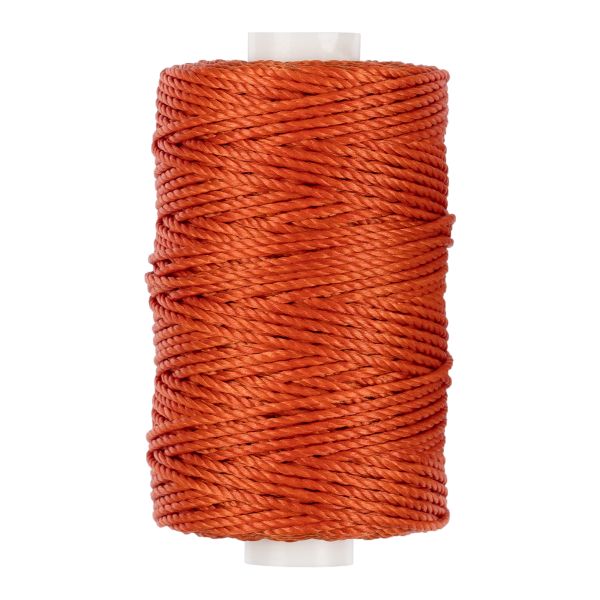 Нитки для кожи вощёные (полиэстер) 40 м, 010 рыжий, LC-006, Промысел