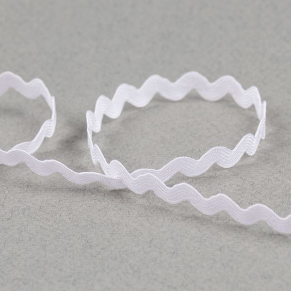 Тесьма отделочная зигзаг 5 мм, 5х3 м, 001 белый, Gamma JZ-5