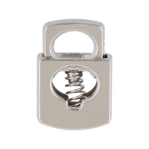 Фиксатор (зажим) для шнура металл 1 отв, ⌀6.5 мм, 12 шт, №04 никель, Micron GB 2012