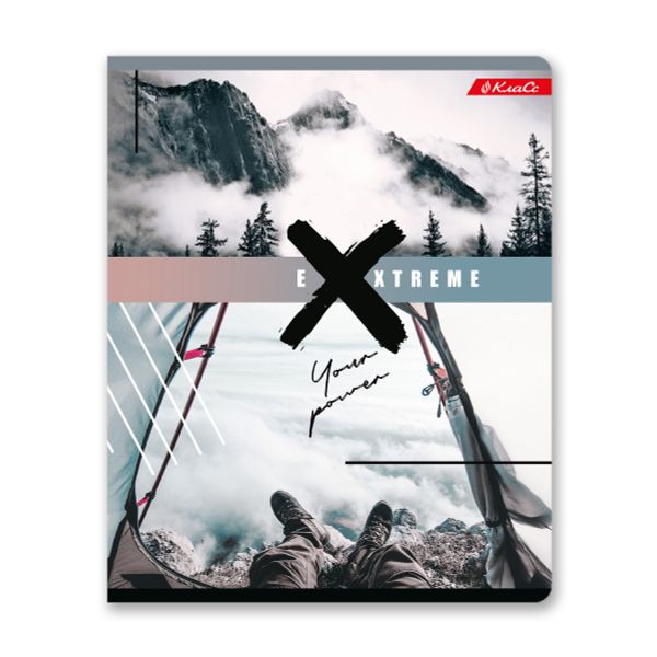 Тетрадь ученическая общая, выборочный лак, A5+ 96 л. на скобе, белизна 100%, 5 шт, клетка, 000344 Экстрим, Светоч 96ТСК5_4_3_1