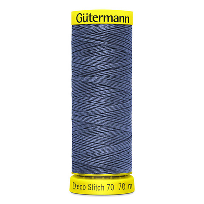Нитки отделочные Gutermann Deco Stitch 70, 70м, 112 серо-синий джинс, 5 катушек