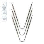 Спицы чулочные металл гибкие ⌀5.0 мм, 21 см, никель, Gamma KNF-3