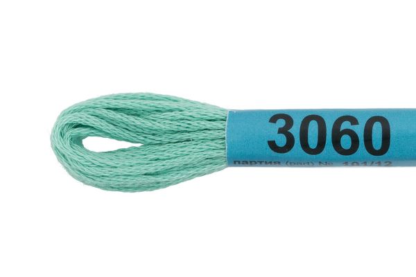 Мулине Gamma 100% хлопок, цв.3060 бирюза, 24 мотка по 8 метров