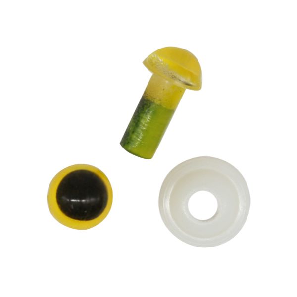 Глаза для кукол и игрушек пластиковые с фиксатором 5 мм, 24 шт в упак, янтарный