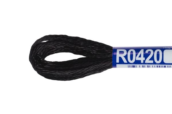 Мулине Gamma вискоза 100%, цв.R0420 черный, 12 мотков по 8 метров