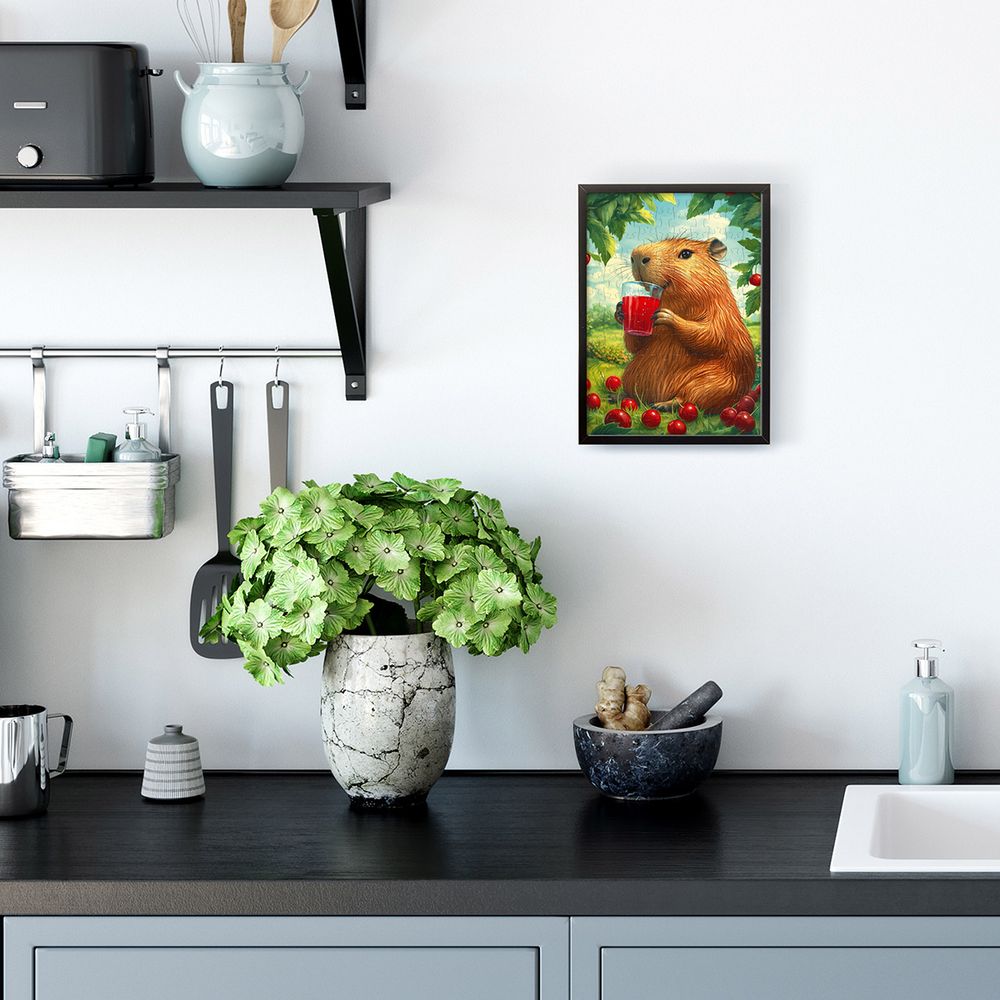 Пазл 120 элементов, PZL-120/02 Капибара в вишневом саду, Фрея