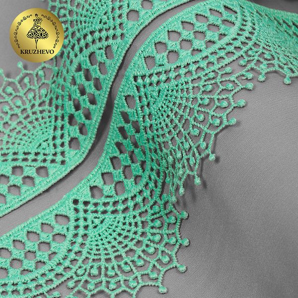 Кружево гипюр (плетёное) 55 мм / 4.5 метра, TBY.SUN.01, цв.F249 мята
