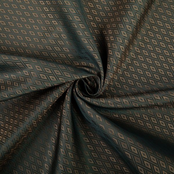 Ткань подкладочная (таффета) с рисунком 96 г/м², 100х145 см, 063 коричнево- черный (ромб), Gamma JTR