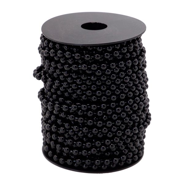 Жемчуг на нитке 6 мм, 25м (черный), 25 м