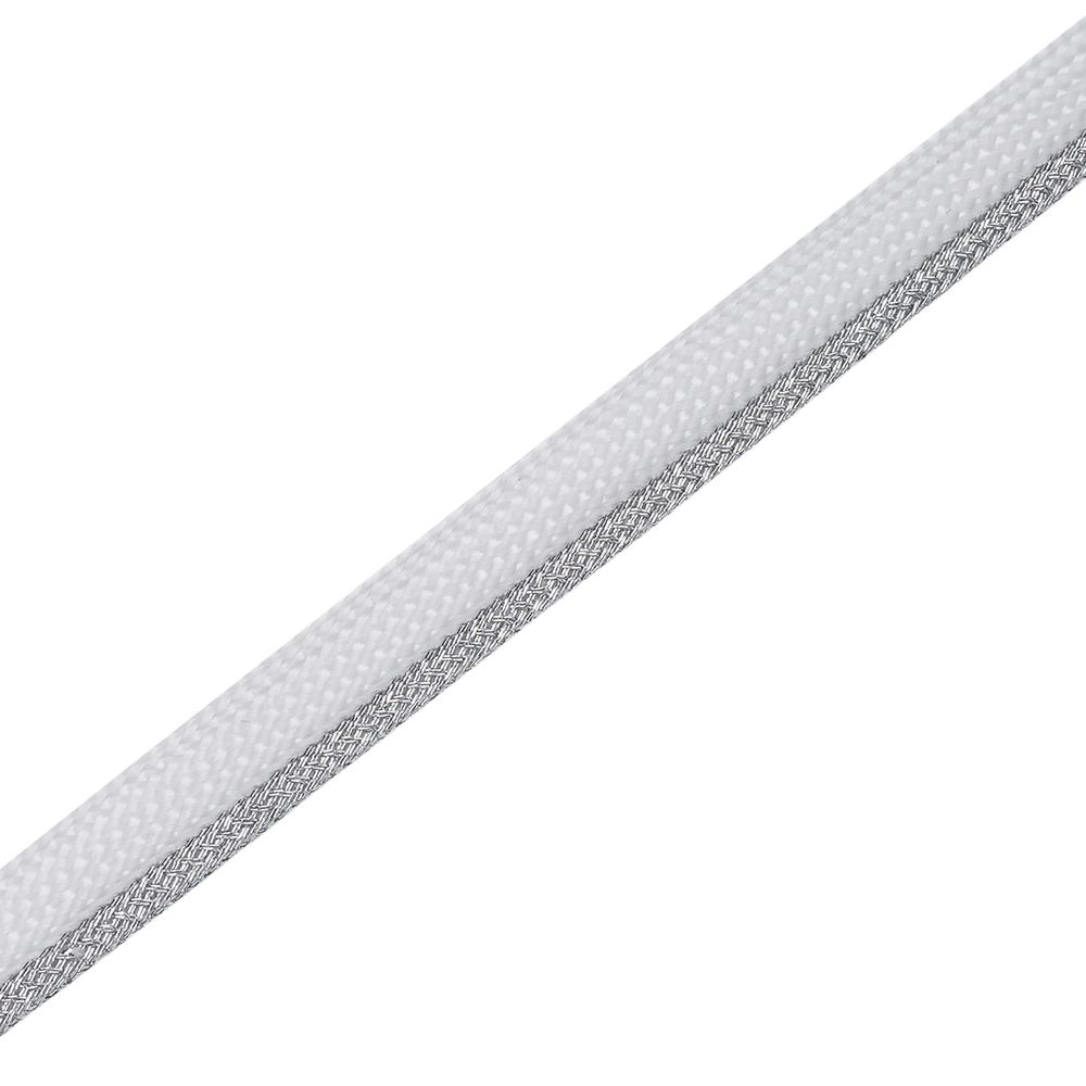 Кант отделочный 12 мм / 50 метров, с люрексом, цв. белый/серебро, 3AR3600