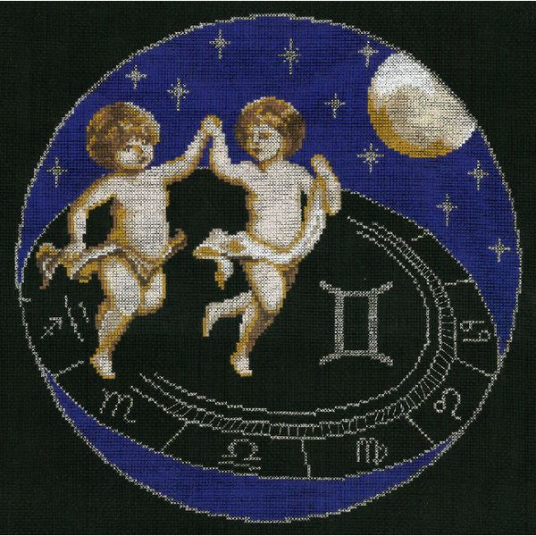 Набор для вышивания нитками Нитекс, Близнецы 31х31 см