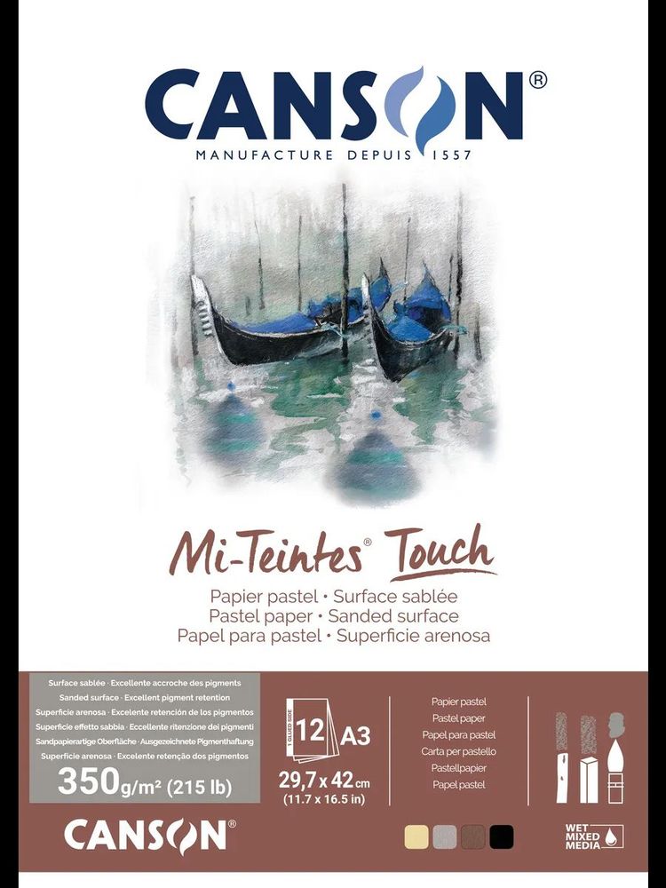 Альбом для пастели Mi-Teintes Touch 350 г/м², A3 42х29.7 см, склейка с одной стороны 12 л., Canson, C200005425