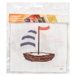Набор для вышивания нитками Hobby&Pro Kids, Кораблик 19х19см