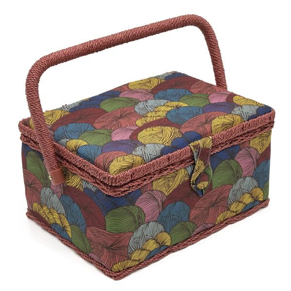 Шкатулка средняя 26х19х14.5 см, Разноцветная пряжа, LY1633L-HP-Tray