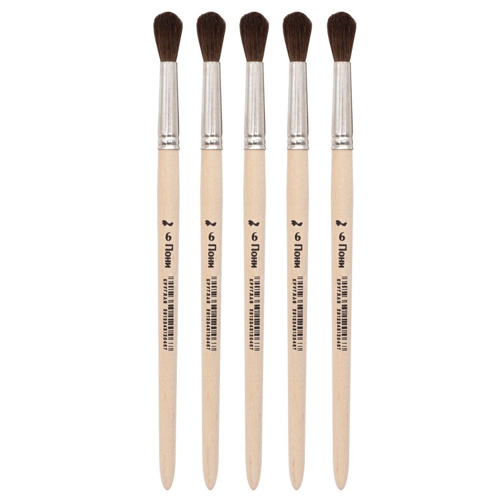 Кисть пони школьная №6,10 шт