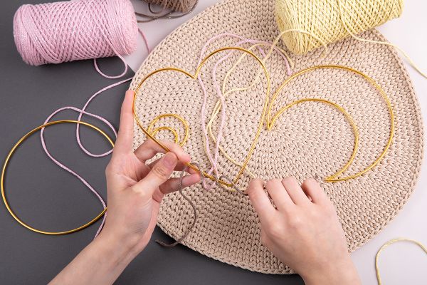 Каркас для рукоделия полумесяц (заготовка) сталь металл, под золото, Gamma RKC-015