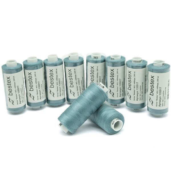 Нитки швейные бытовые Bestex 40/2, 365 м (400 ярд) / 10 кат., 363 бирюзовый