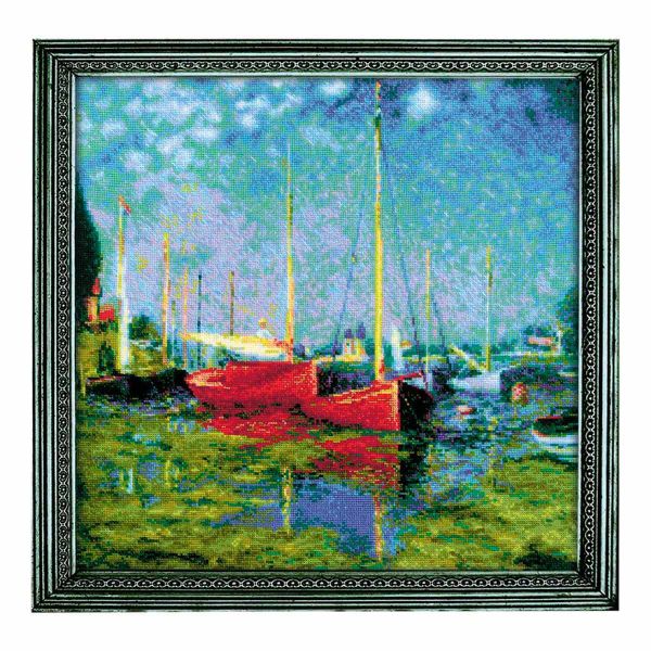 Набор для вышивания нитками Риолис, Аржантей по мотивам картины К. Моне 40х40 см, 502826