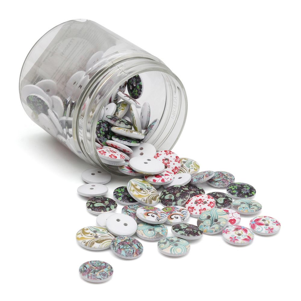 Украшения декоративные пуговицы деревянные Ассорти №3, 15-18 мм, 100 шт