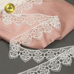 Кружево гипюр (плетёное) 43 мм, 0795 цв.01 белый уп.13,7м, Kruzhevo