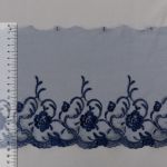 Кружево на сетке 190 мм / 10 м, т.синий, Gamma GKM-1901