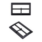 Пряжка ременная металл 50 мм, прямоугольная, матовый черный, MB-155