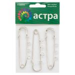 Булавки для подвесок с 3-мя глазками, 65 мм, упак., 3 шт, Астра, серебро /TOS/