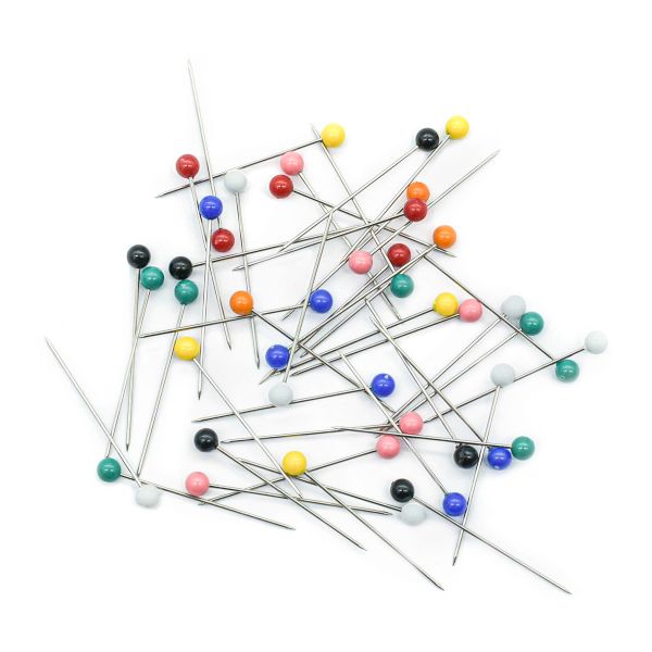 Булавки с цветной головкой 0,65мм/34мм, сталь, 75 шт, Pony