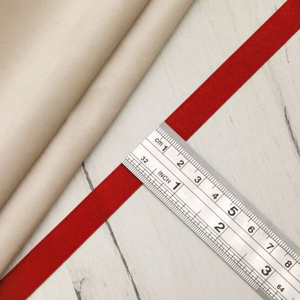 Лента атласная 1-сторонняя 12.0 мм / 22.86±1 метров, 028 т.красный, Globus