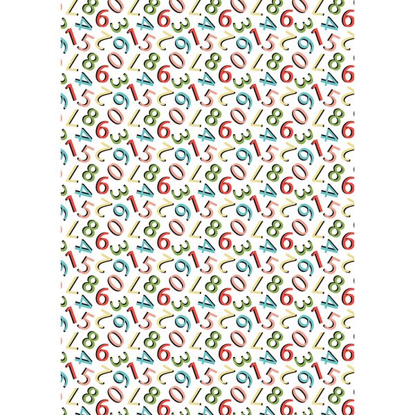 Ткань для пэчворка Peppy Грамотейка, рулон 112 см / 5 метров, ГР-06 цифры белый, Peppy