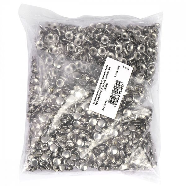 Хольнитены односторонние сталь 9х9 мм, №33, TBY.5109 цв. никель уп. 1000 шт, TBY