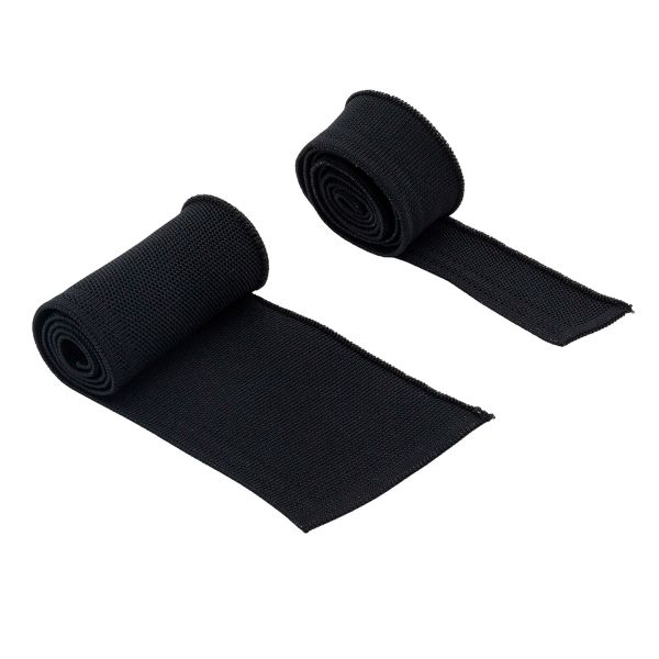 Воротник трикотажный с манжетами (комплект): воротник 7х40 см, 2 подвяза на рукава 3х40 см, 100% полиэстер, черный, CL-054