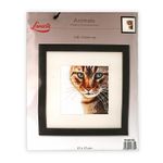 Набор для вышивания нитками Lanarte, Взгляд кота 17х17 см