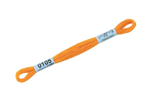 Мулине Gamma 100% хлопок, цв.0105 св-оранжевый, 24 мотка по 8 метров