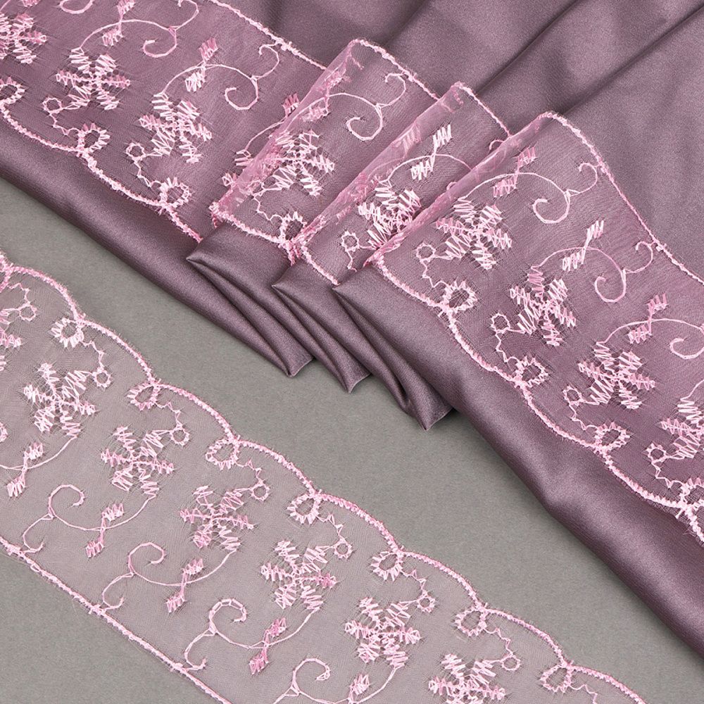 Кружево капроновое 65 мм / 13.7 м, 30011 цв.093(147S) розовый, Kruzhevo