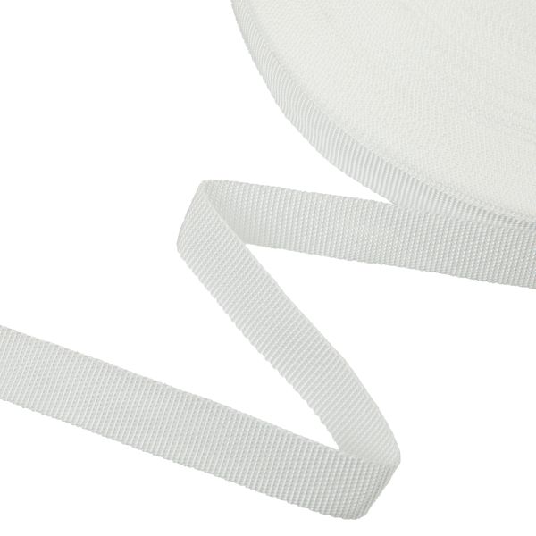 Стропа (ременная лента) 20 мм / 50 метров, толщ. 1.1 мм, [10 г/пог.м], 100% п/п, 01-1 белый, Gamma G-20 W