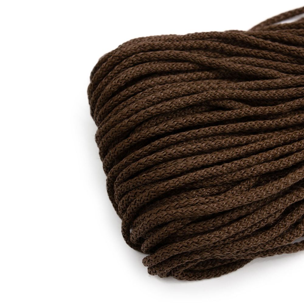 Шнур полипропилен круглый вязаный ⌀6.0 мм / 100 метров, 6-21 коричневый