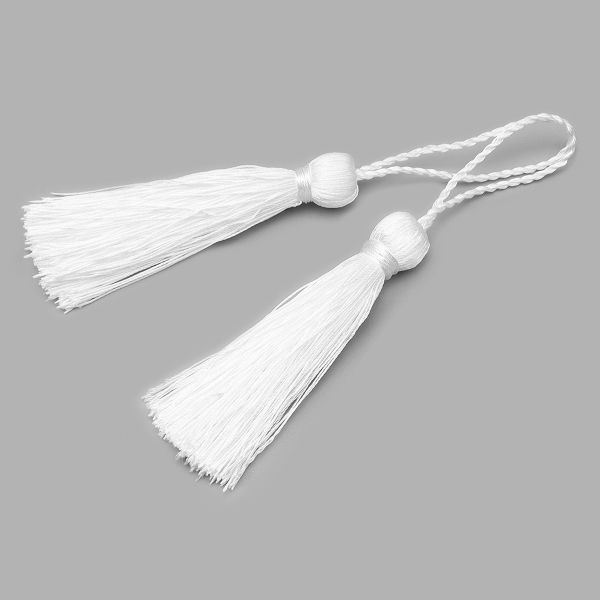 Кисти шторные 70.0 мм, вискоза, цв.001 белый, 5 шт