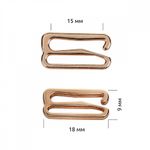 Крючки для бюстгальтера металл 15.0 мм, 915 цв.золото, уп.100 шт